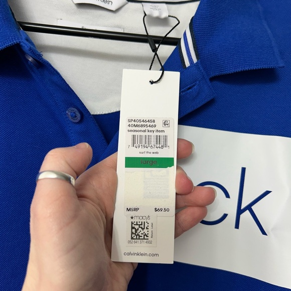 Calvin Klein Men's Blue Polo Shirt - Picture 3 of 3
